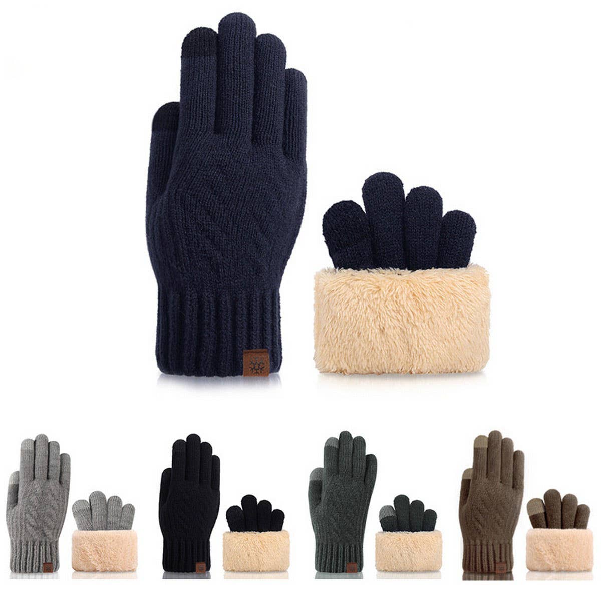 THICKENED FLEECE KNITTED TOUCH SCREEN GLOVES_CWAG0400