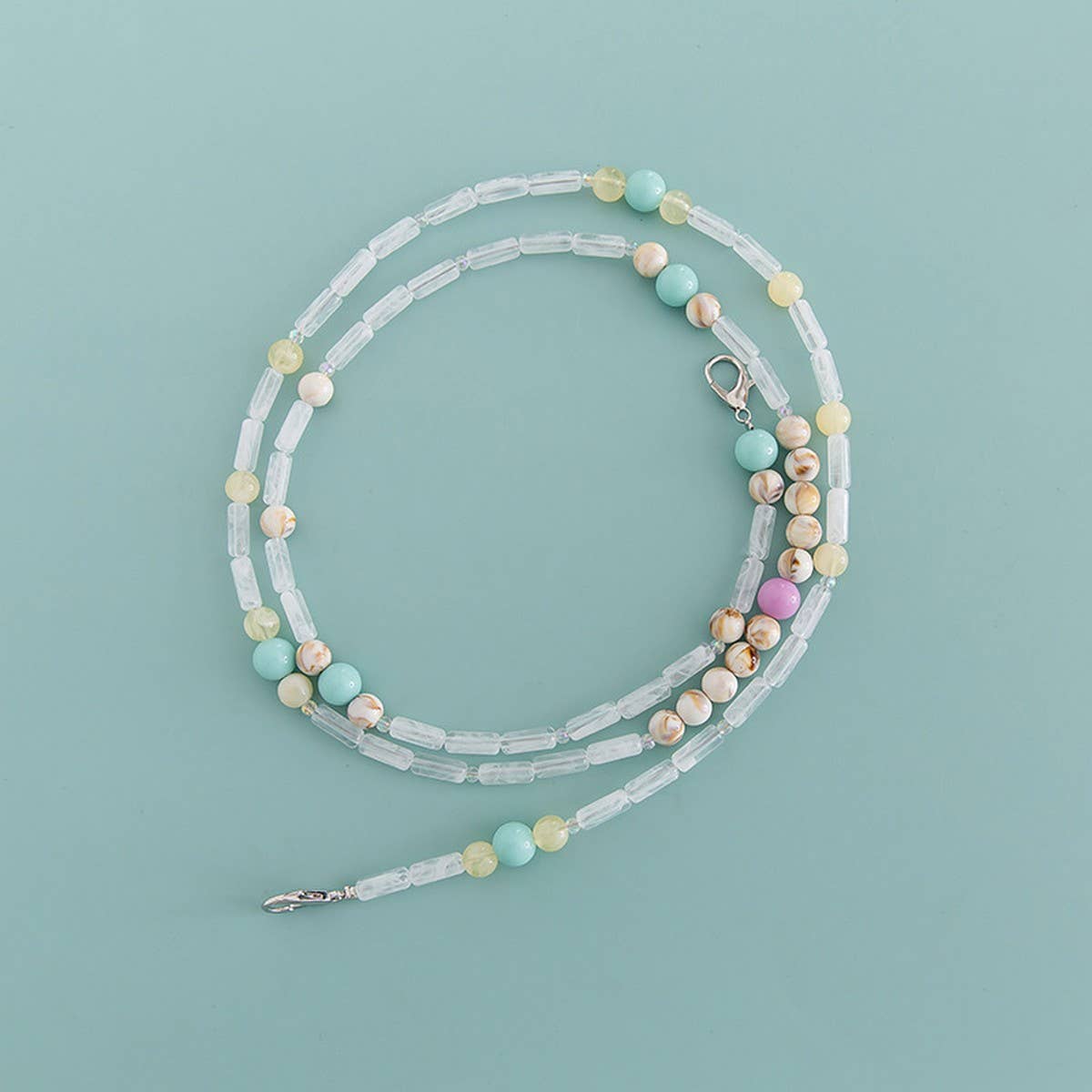 Long Clasp Purse with Single Bead Chain Strap