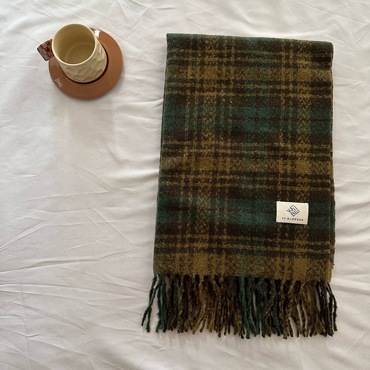 Brown Check Scarf ??Thick Dual-use Winter Wrap_CWASC2299
