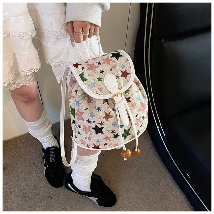 Fashionable printed casual commuting backpack