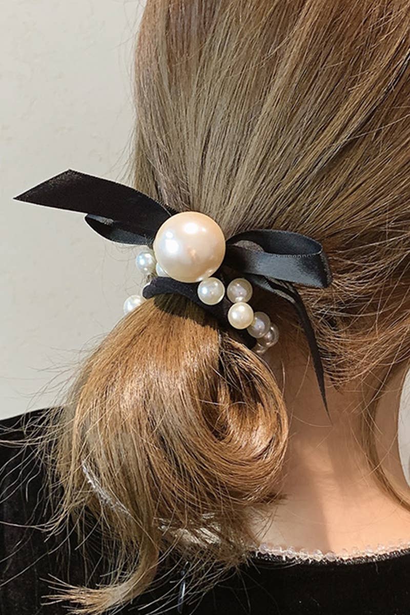 PEARL DECORATION SCRUNCHIES ELASTIC HAIR TIES_CWAHA0145
