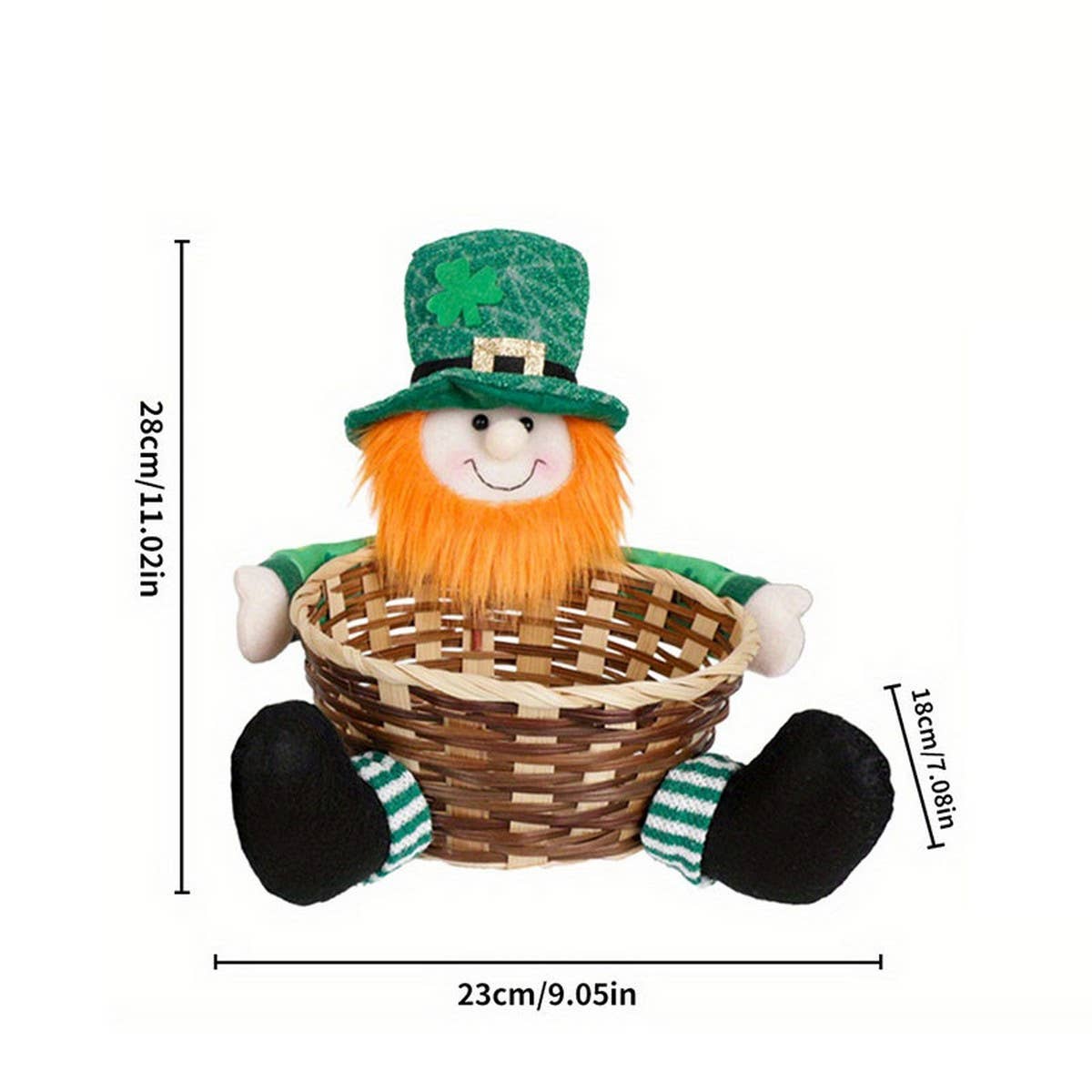 ST. PATRICK'S DAY PARTY GNOME WITH BASKET DOLL_CWMM3438