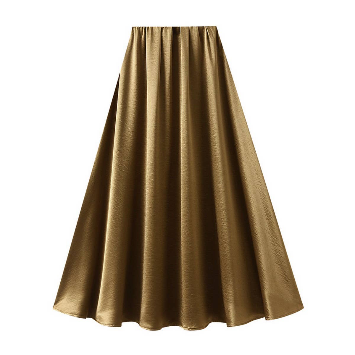 SATIN DRAPE MAXI SKIRT A-LINE SKIRT