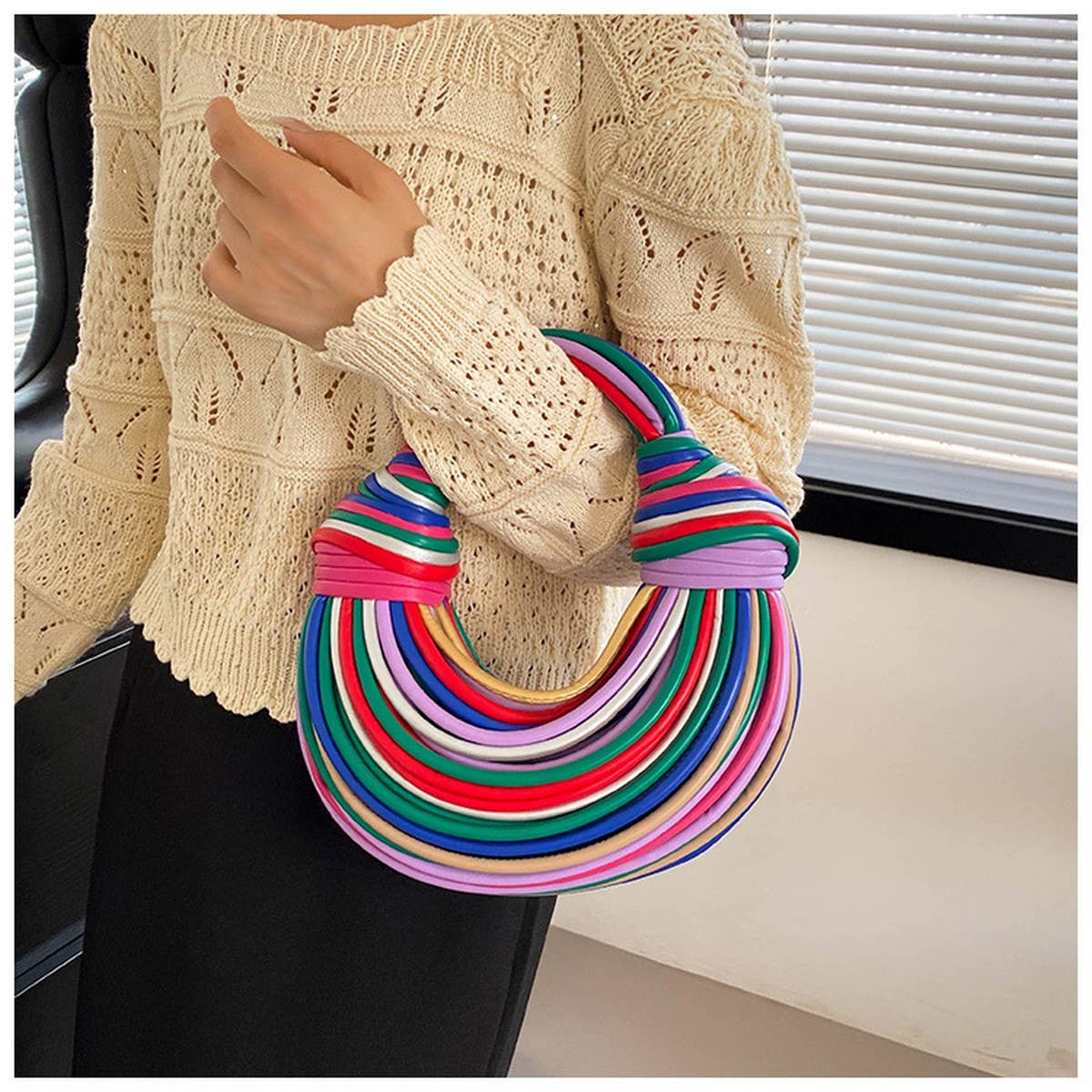 STYLISH BRAIDED DOUBLE KNOT BAG_CWAB1910