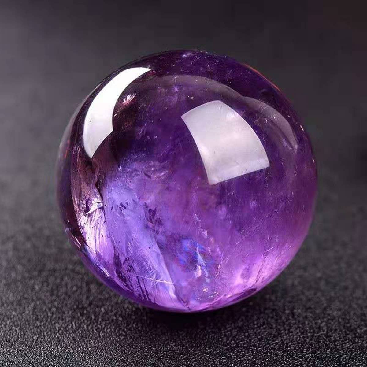 Natural Amethyst Crystal Ball Display