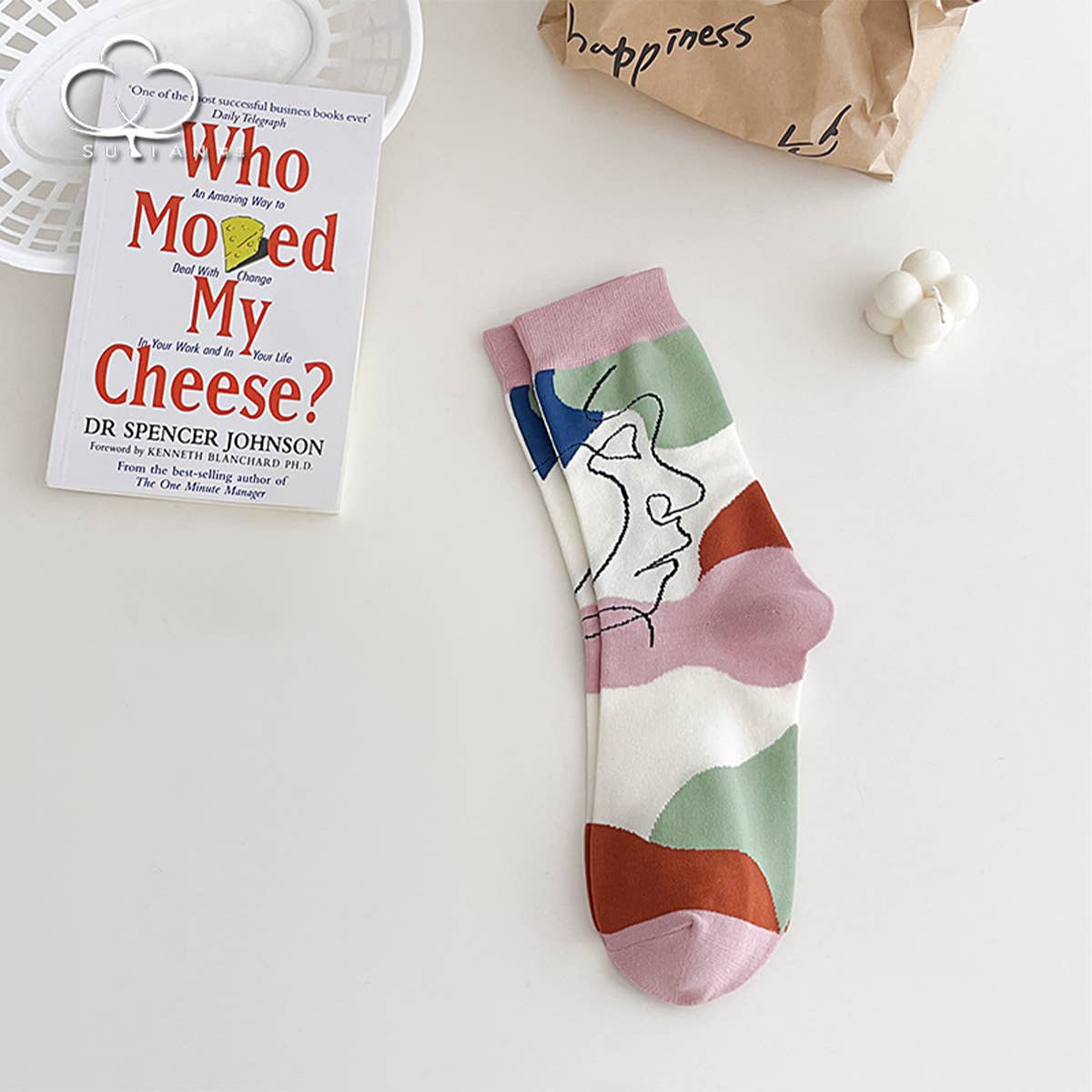 FASHIONABLE PRINTED MID-CALF COTTON SOCKS
