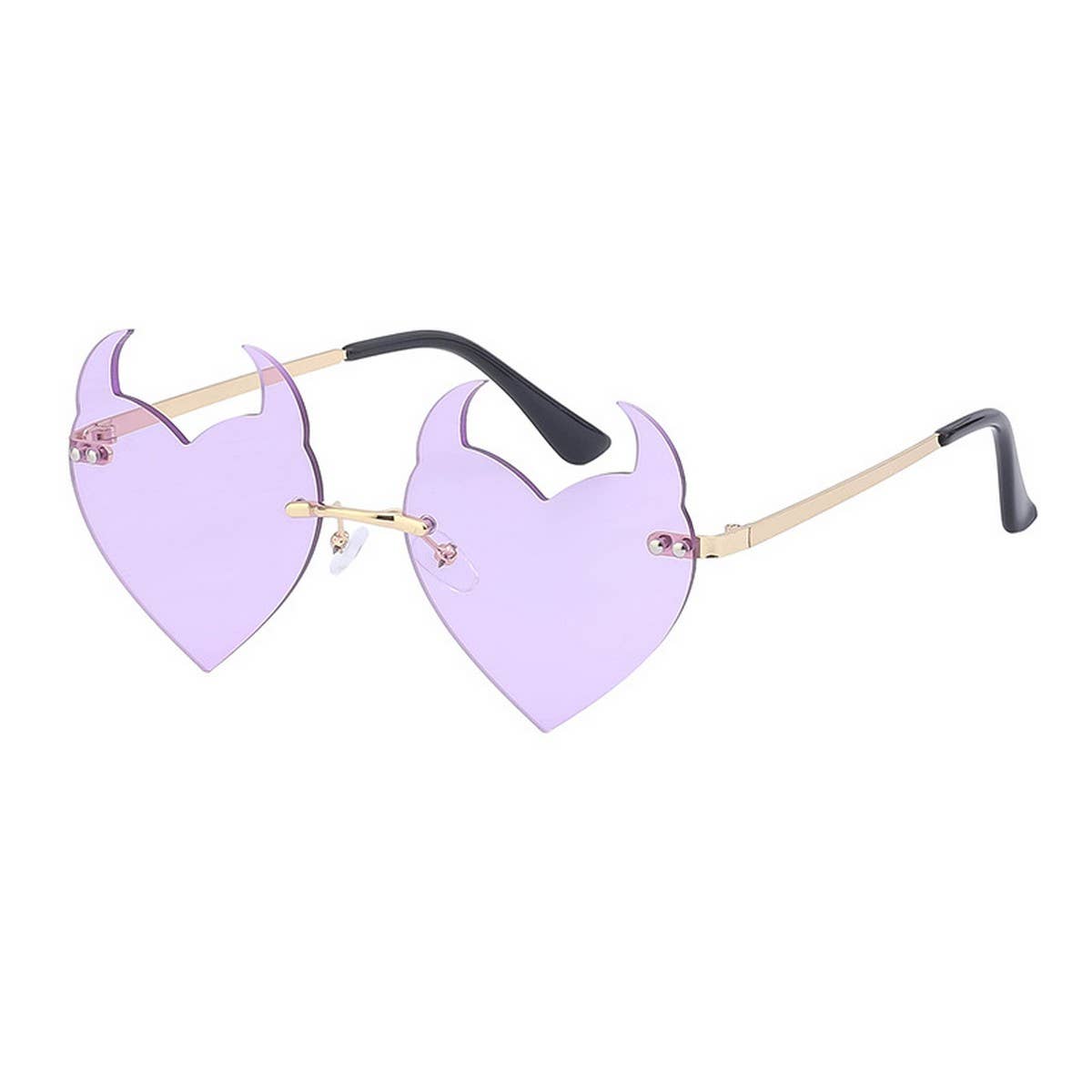 FASHIONABLE PERSONALITY DEVIL HORN LOVE SUNGLASSES