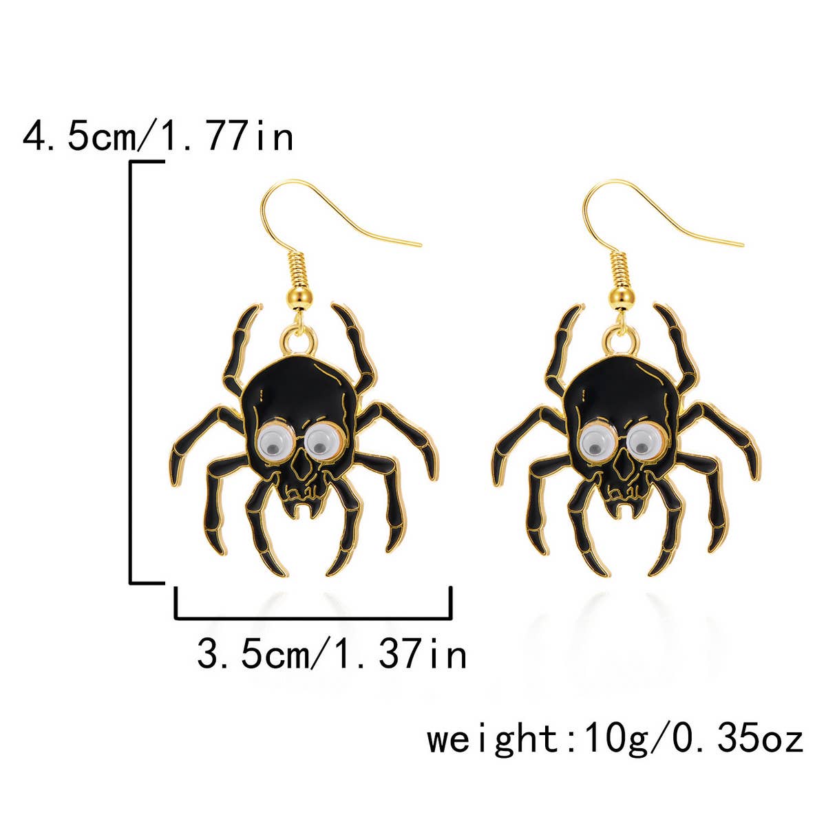 PUMPKIN SKULL BAT FUNNY HALLOWEEN EARRINGS_CWAJE2429