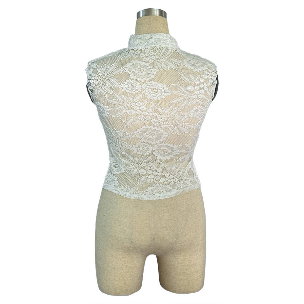 Sexy lace patchwork slimming cutout top