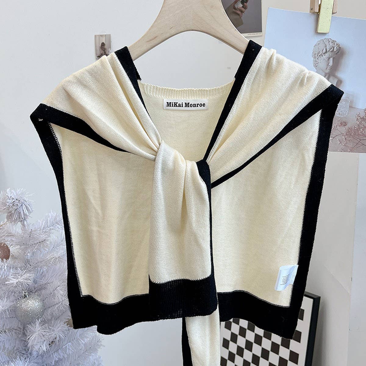 CWASC03119_KNIT CROSS SHAWL CAPE SCARF FOR WOMEN