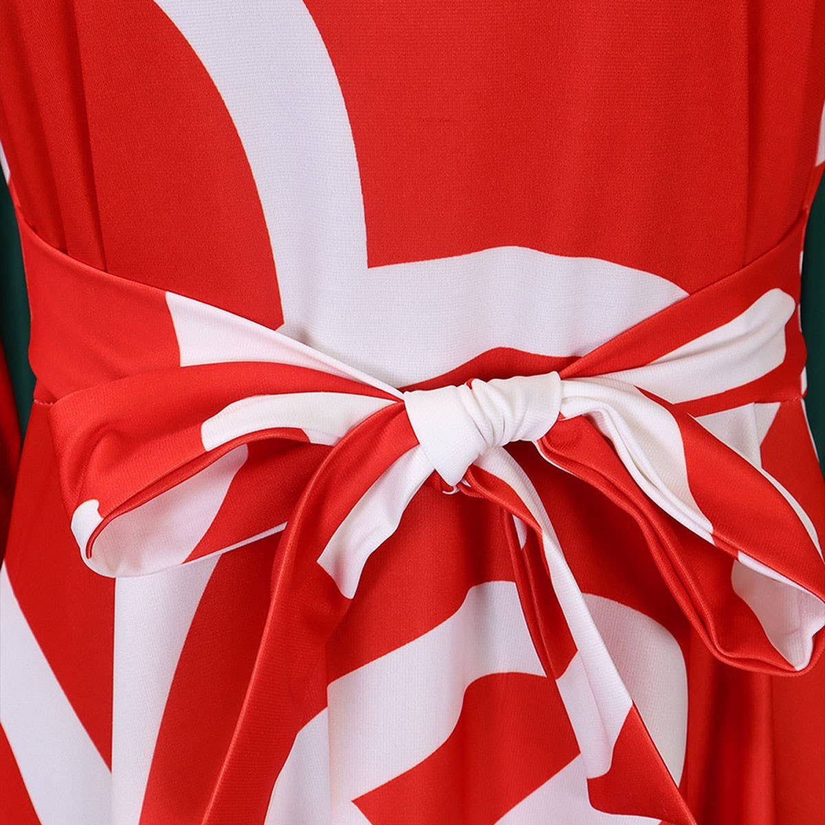 FASHIONABLE PRINTED LACE-UP OVERSIZED DRESS