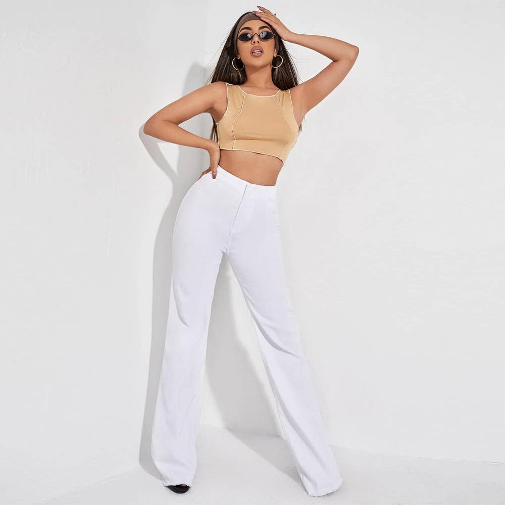 Sexy solid-color slimming umbilical halter strap