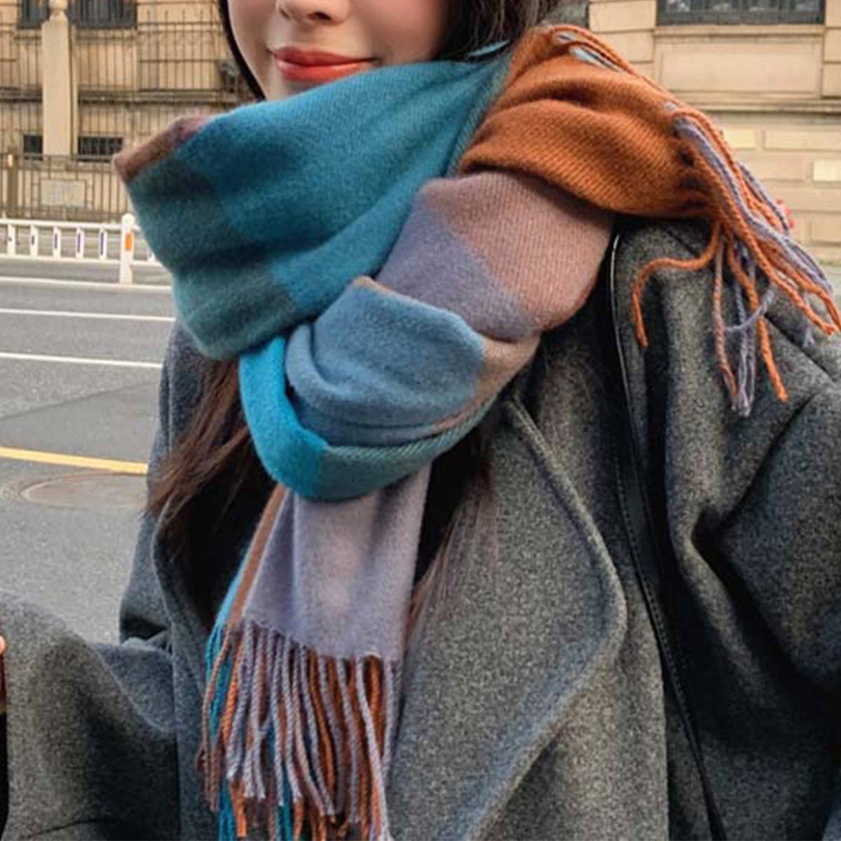 Plaid Thick Scarf ??Unisex Winter Warm Shawl_CWASC1101