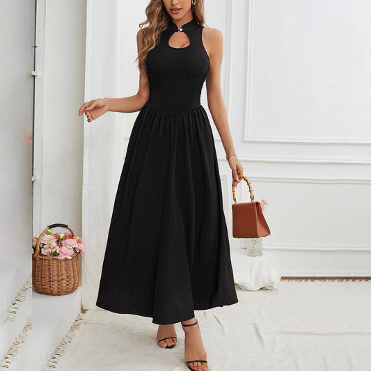 Half Turtleneck Sleeveless New Chinese Dress