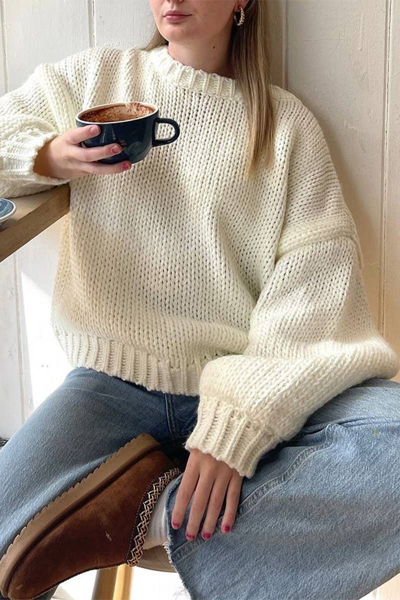 CWOSWL07495_CASUAL CREW NECK LONG SLEEVE LINED SWEATER