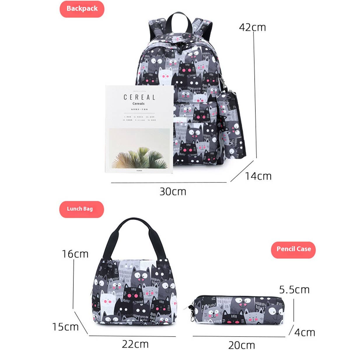 Backpacks for School, 3-Piece Print Set for Girls_CWAB5478