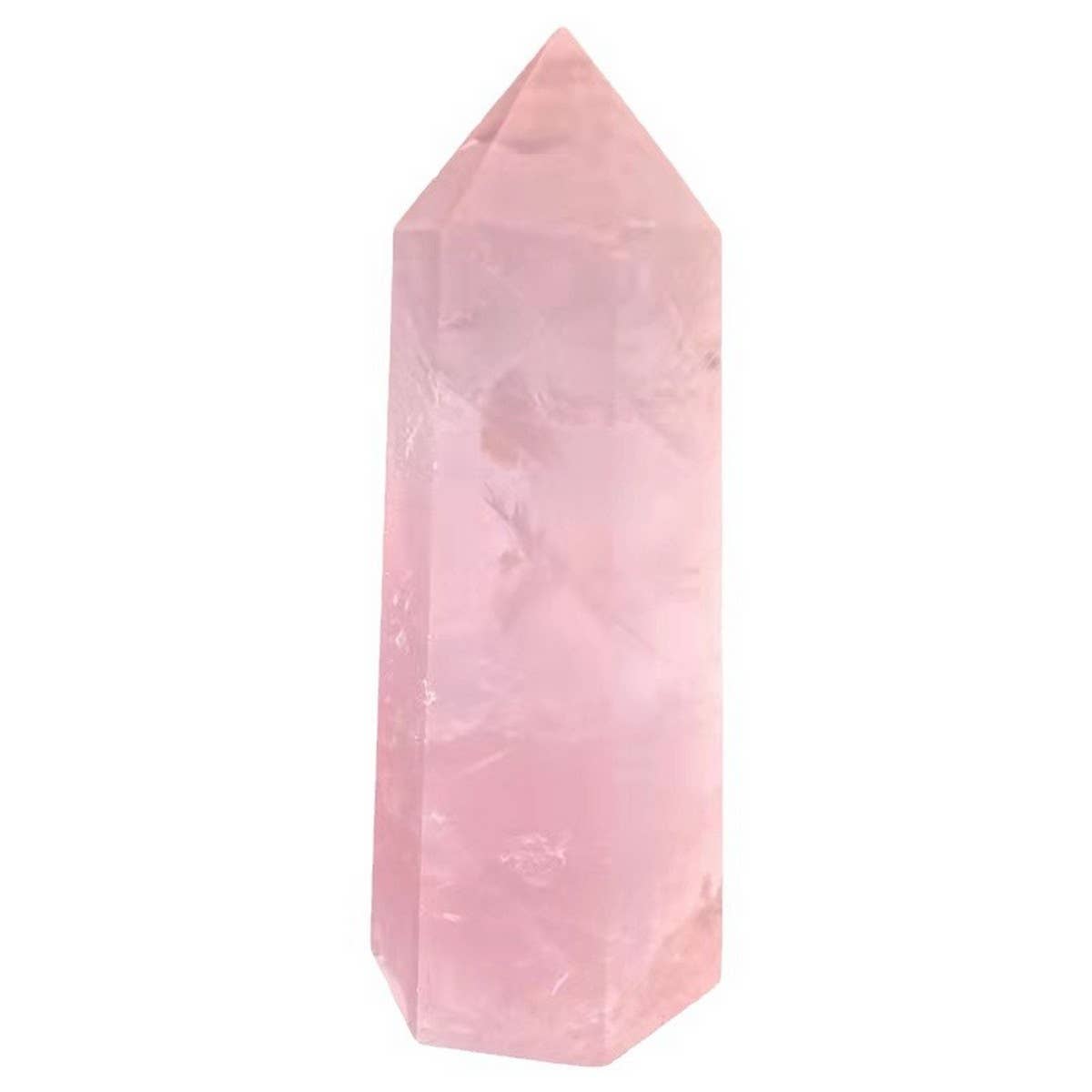 Rose Quartz Crystal Point Hex Tower