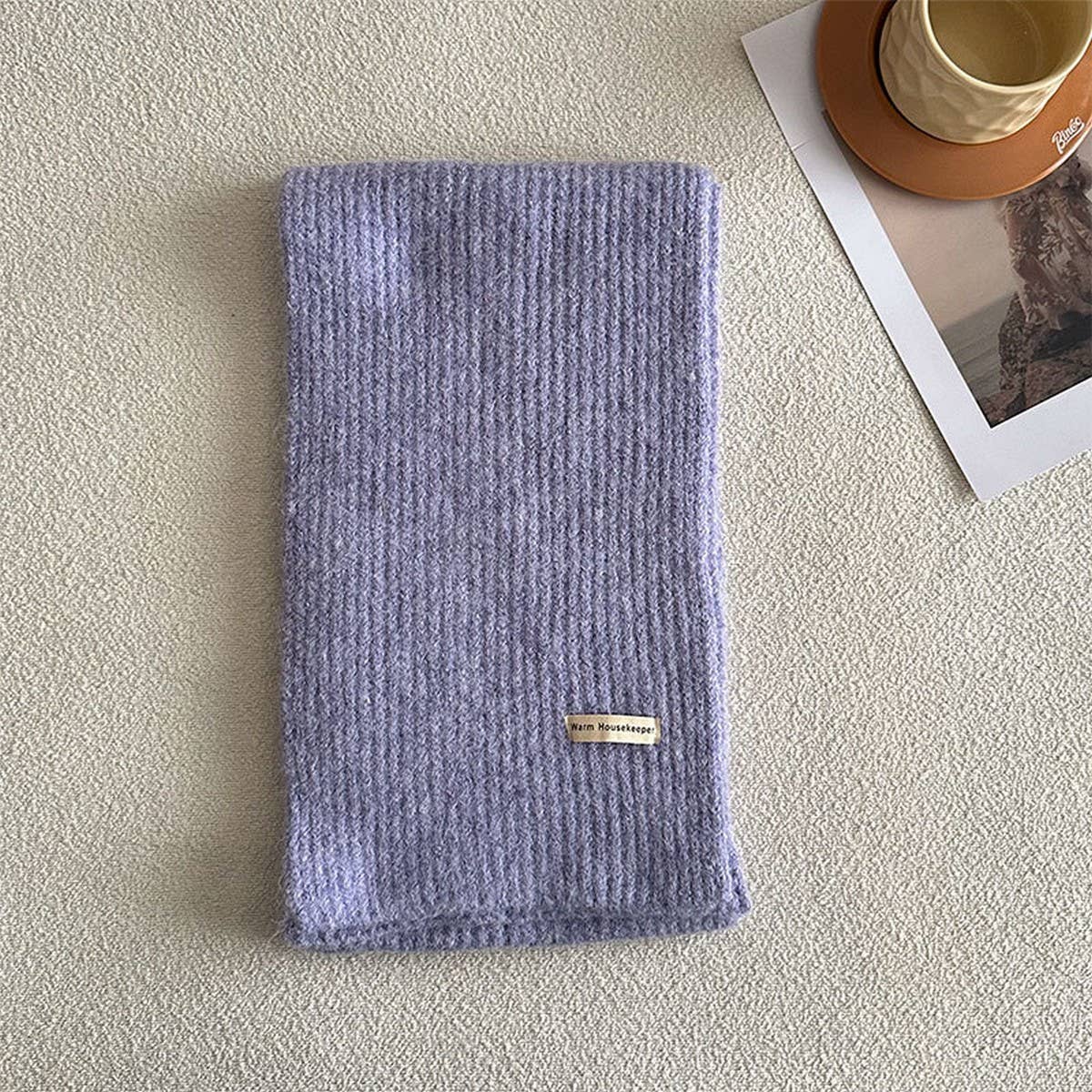 Winter solid wool blend scarf - soft and versatile