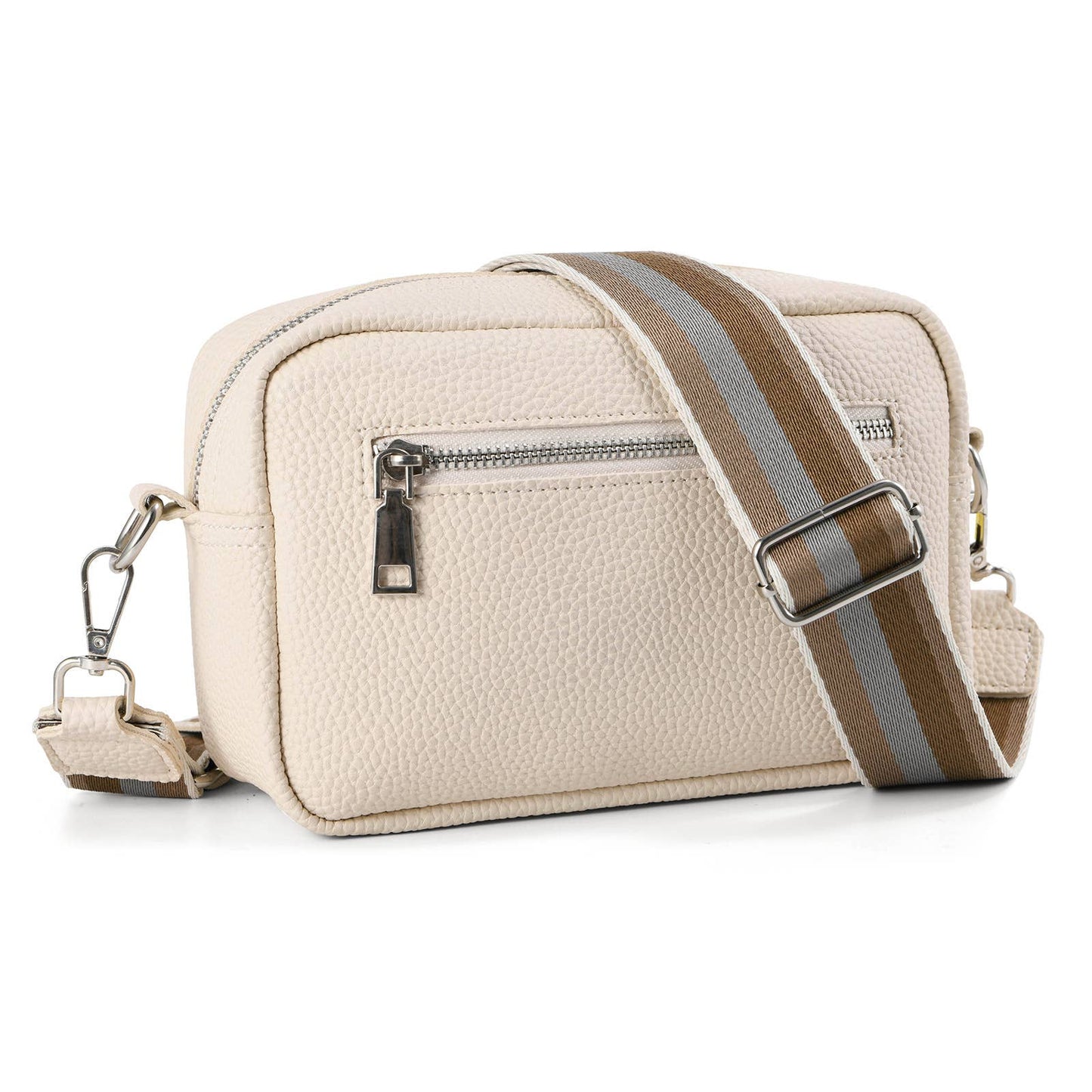 Solid-colored PU leather crossbody bag