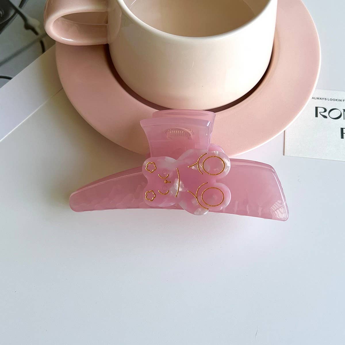 Sweet Bear Acetate Hair Claw Cute Medium Clip