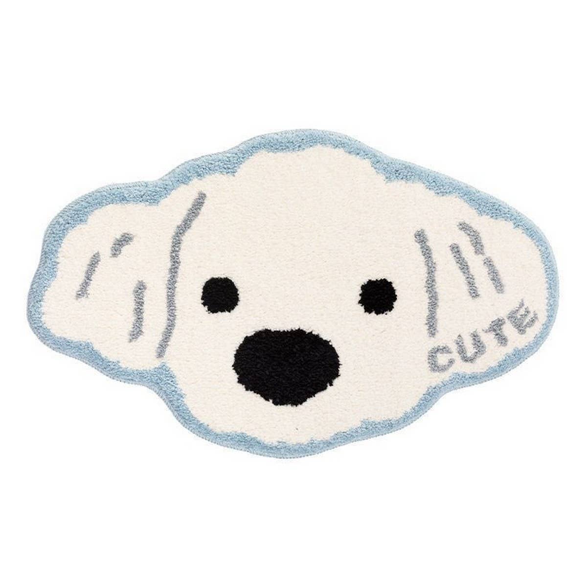 Cute Dog Plush Rug Non-Slip Bedside Mat