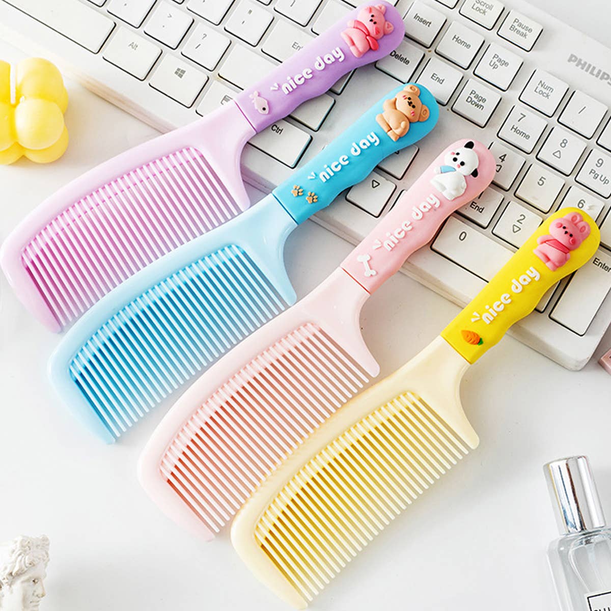 HOME SILICONE HANDLE CUTE CARTOON COMB