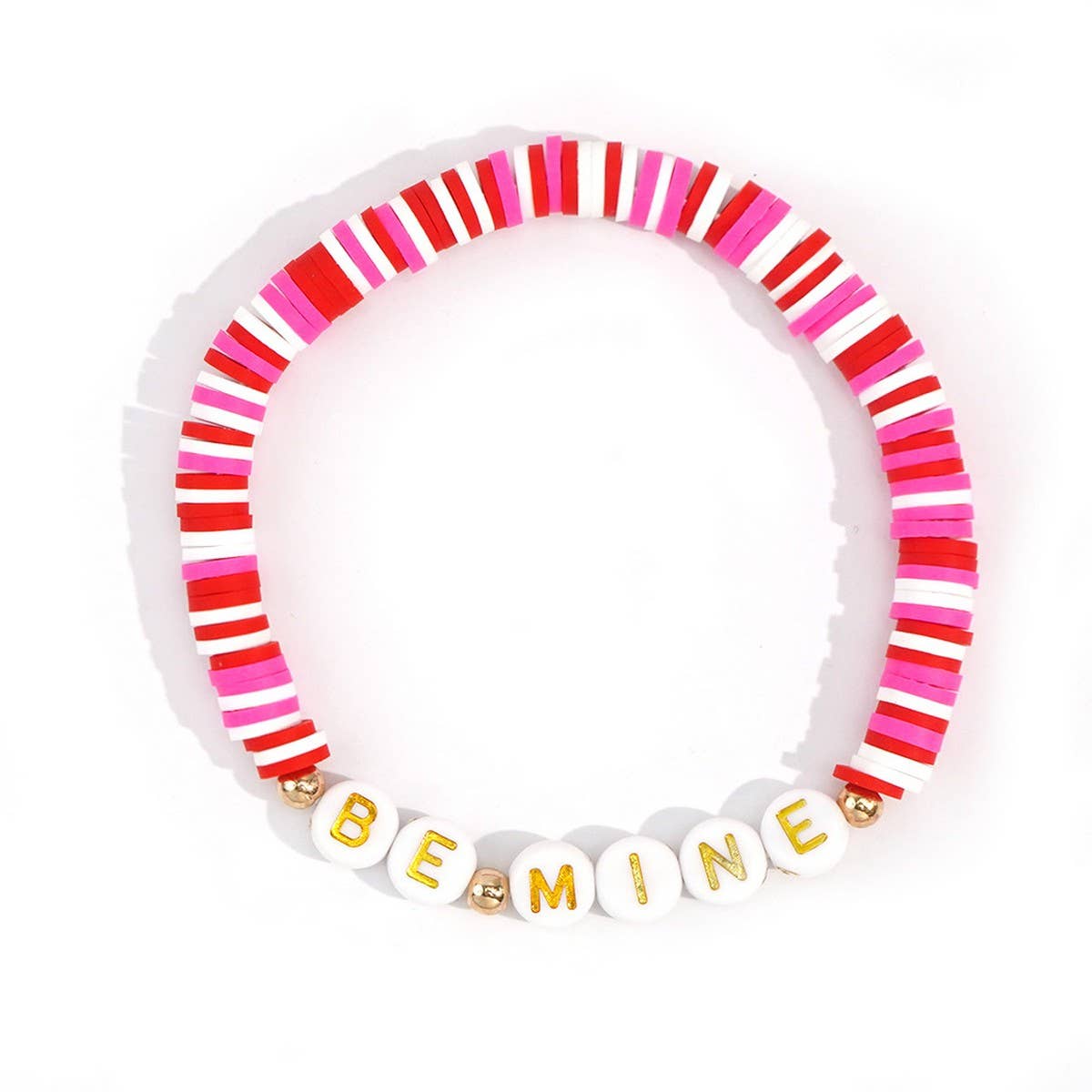 VALENTINE'S DAY POLYMER CLAY STACKING BRACELET_CWAB4628