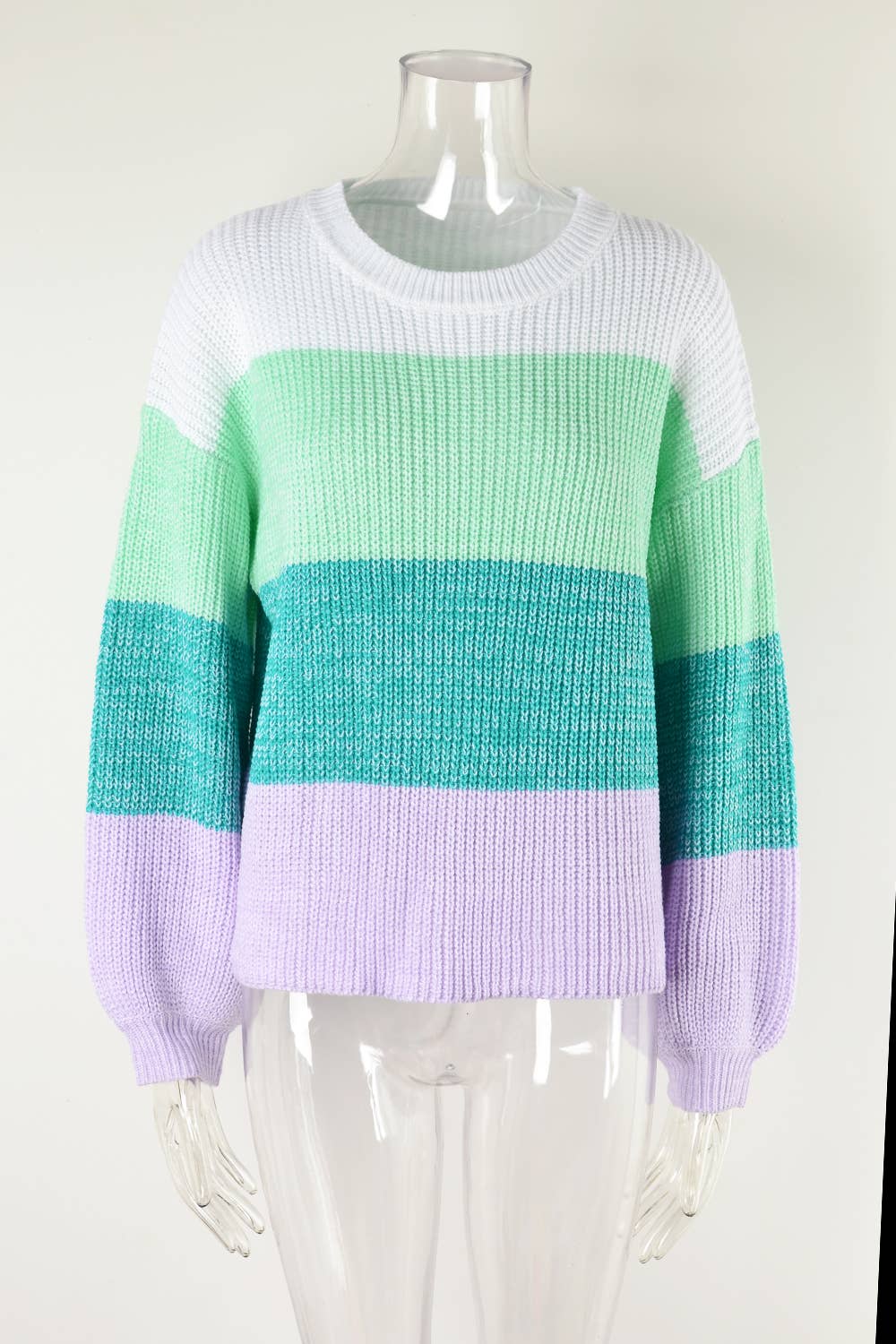 Patchwork Color Contrast Pullover Sweater