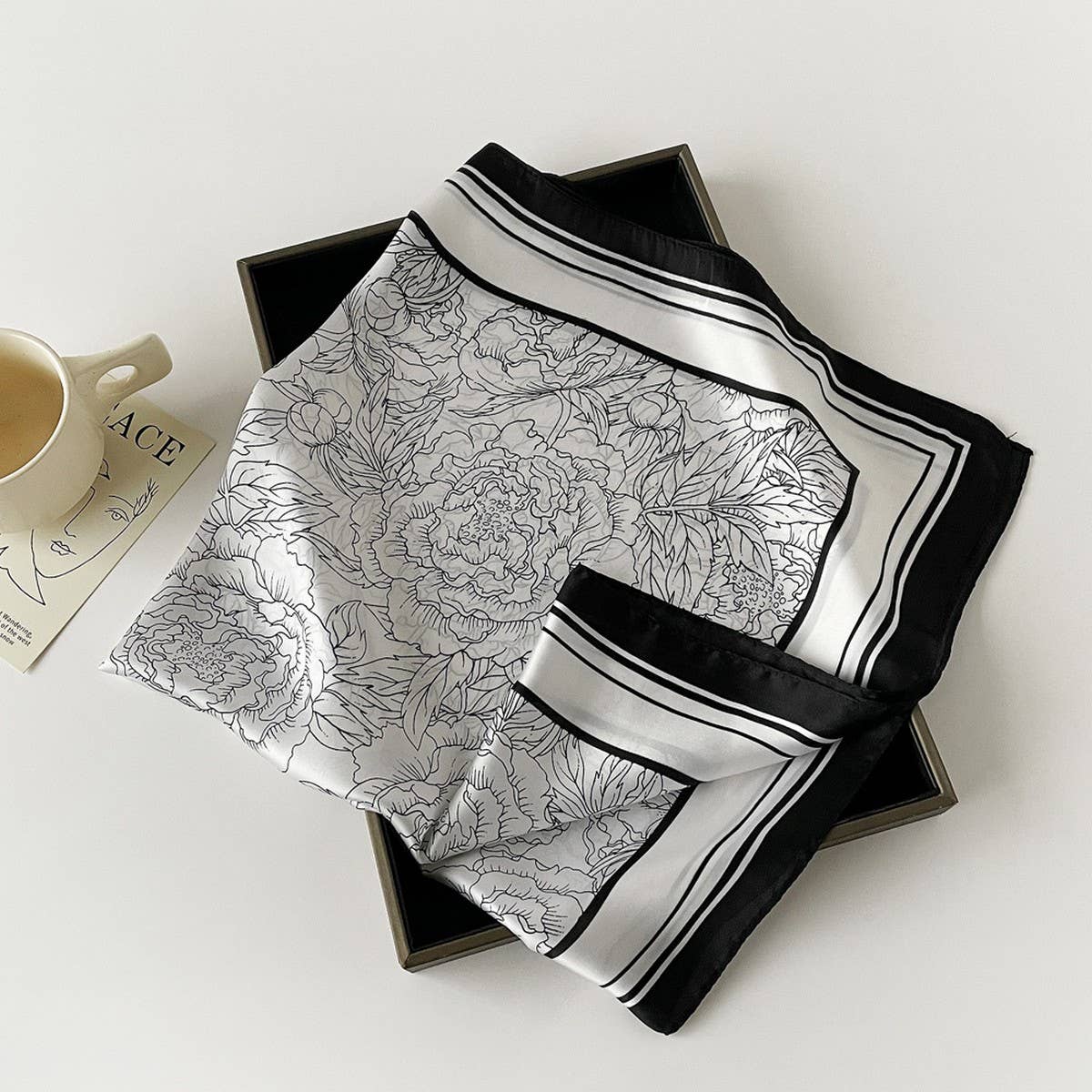 Elegant Polka Dot Satin Silk Scarf