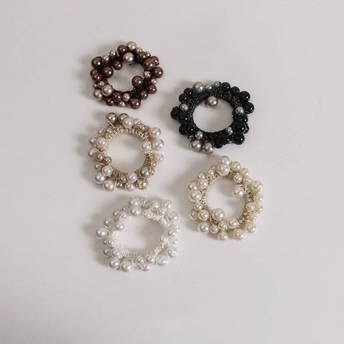 Pearl Hair Tie Boho Bun Holder for Women_CWAHA6762