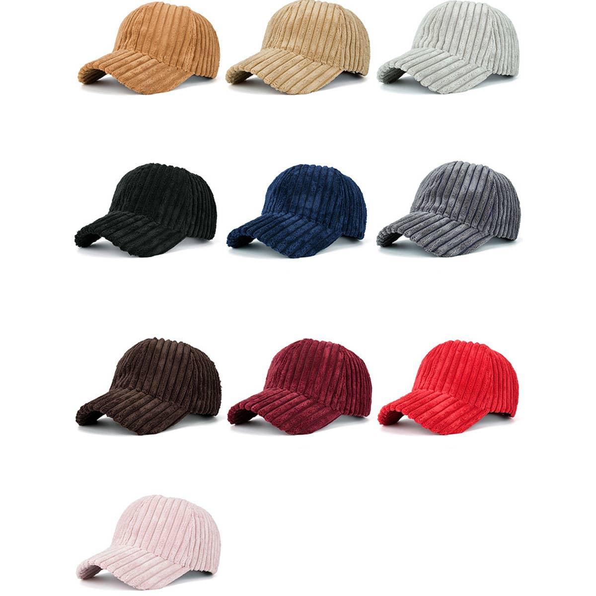 Spring Summer Striped Corduroy Baseball Cap CWAH208