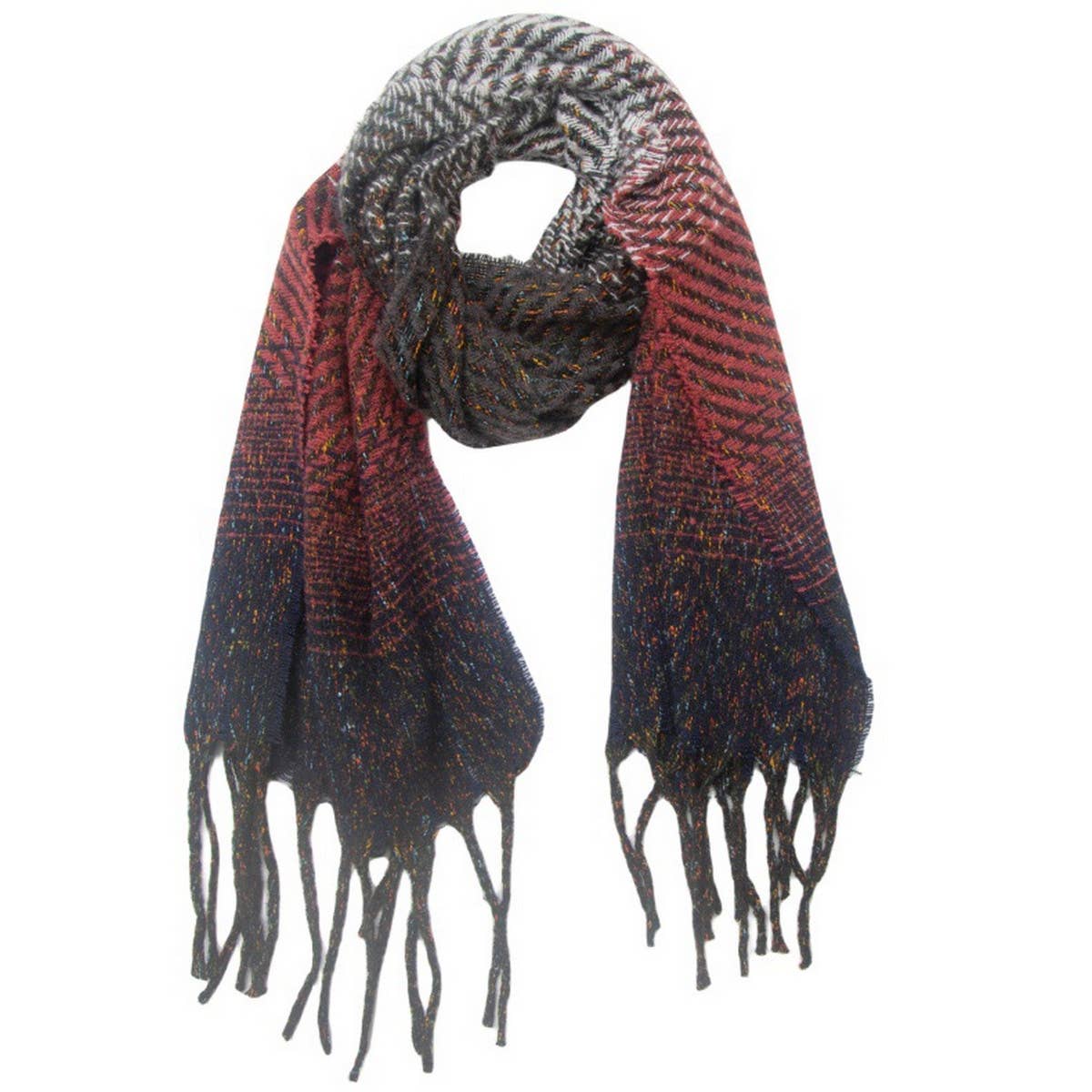 Gradient Tassel Scarf for Women - Winter Shawl