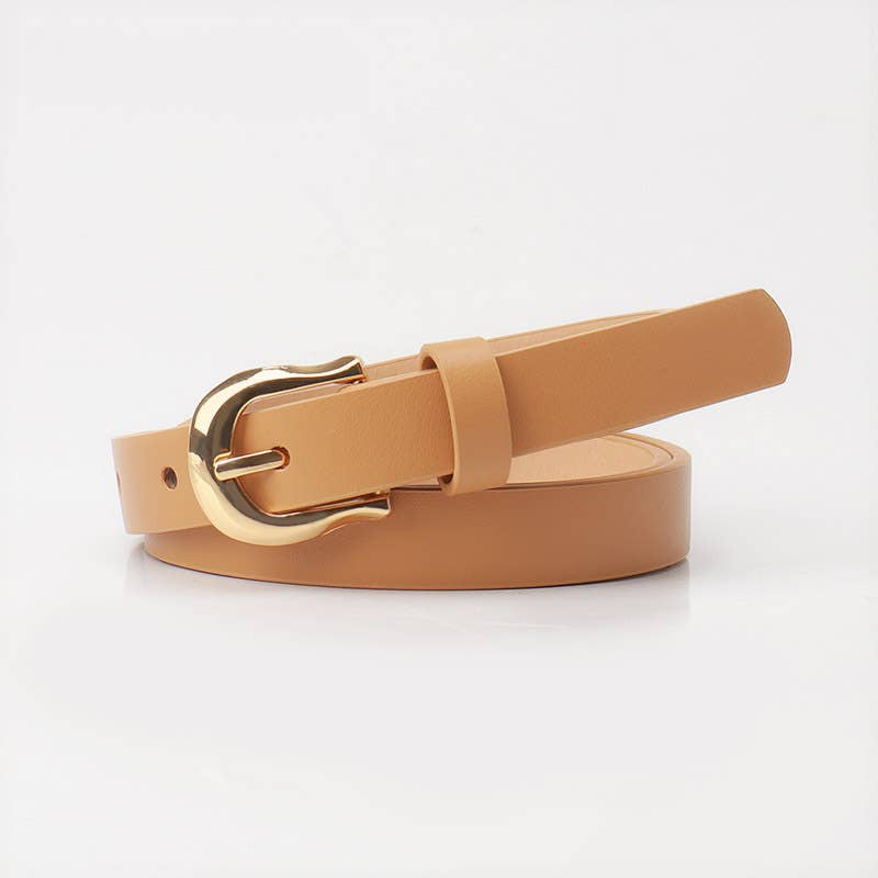 Versatile pink-button flat belt for commuting