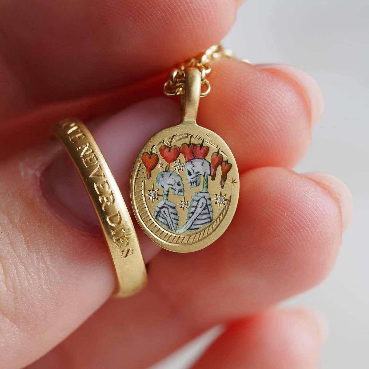 New Dog Stainless Steel Painted Necklace