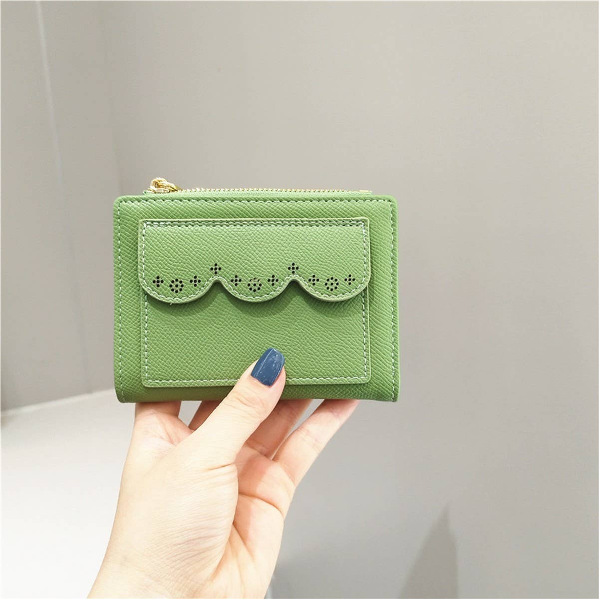 SIMPLE SOLID COLOR LACE HOLLOW WALLET_CWAB2564
