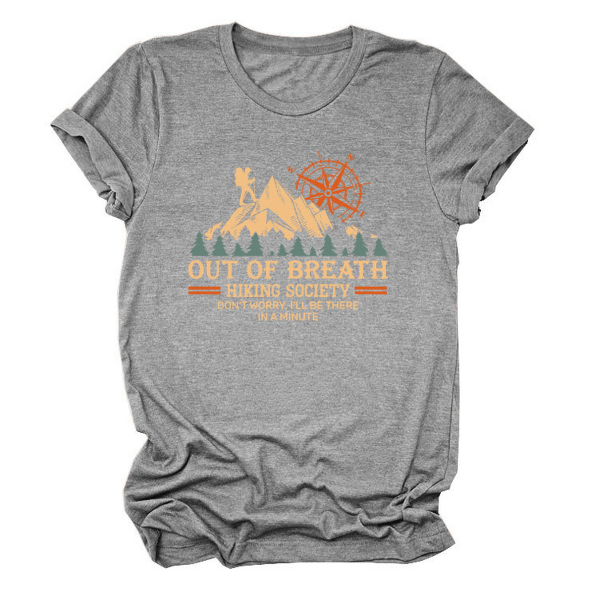 Comfy Crew Neck Tee ??Hiking Quote for Women_CWTTS1523