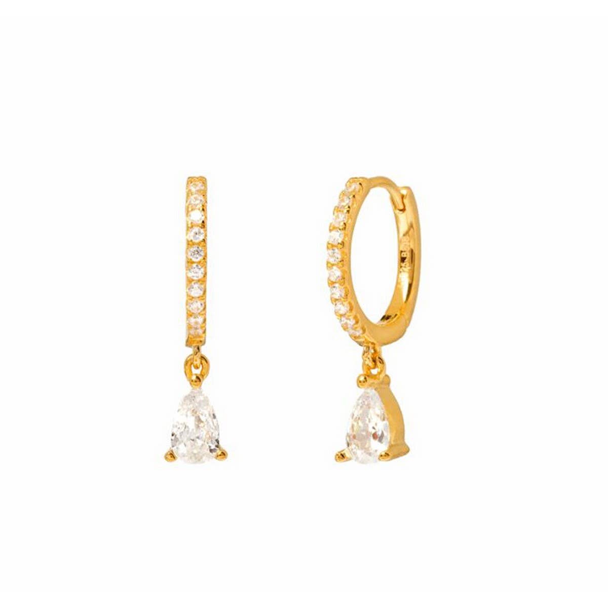 LIGHT LUXURY TEARDROP DIAMOND FRENCH EARRINGS