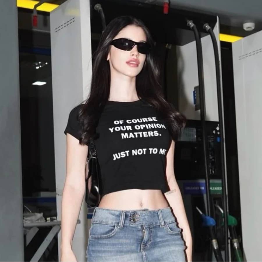 Street style INS trendy slim fit crop tee