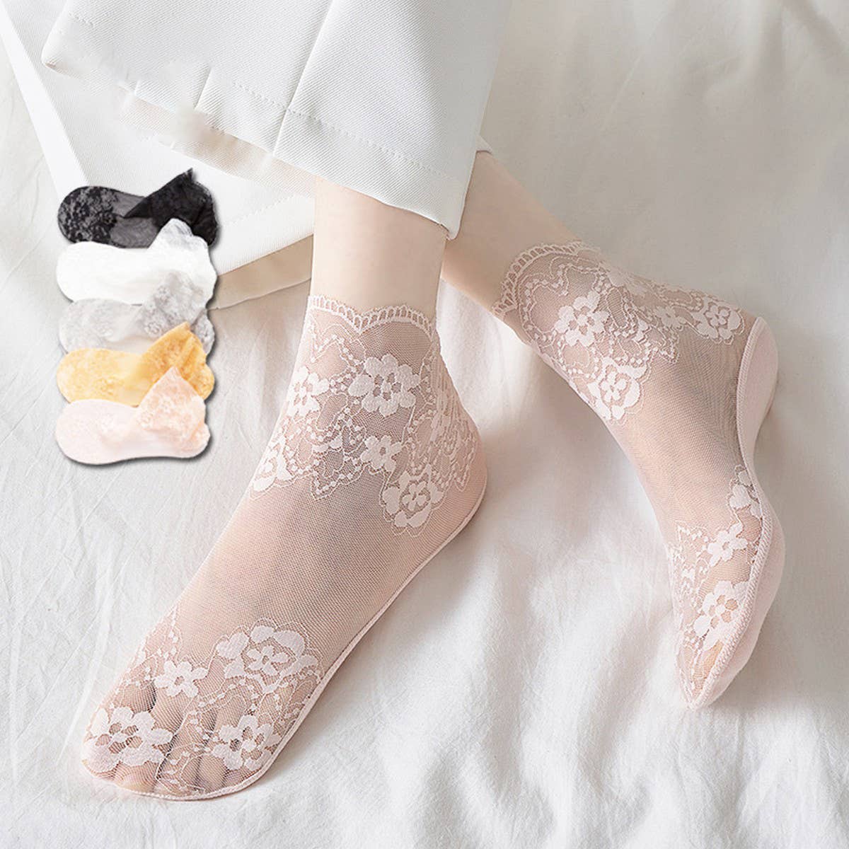 THIN SHORT SOCKS FOR SUMMER MESH LACE SOCKS