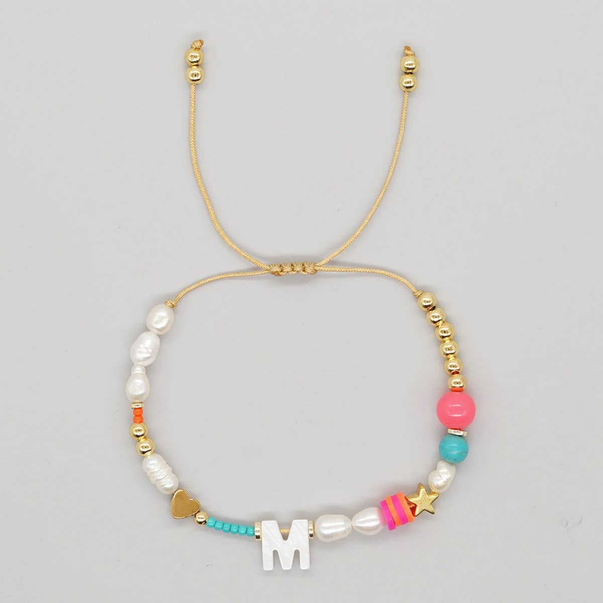 FASHION HAND-WOVEN LETTER PEARL BRACELET_CWMM3812