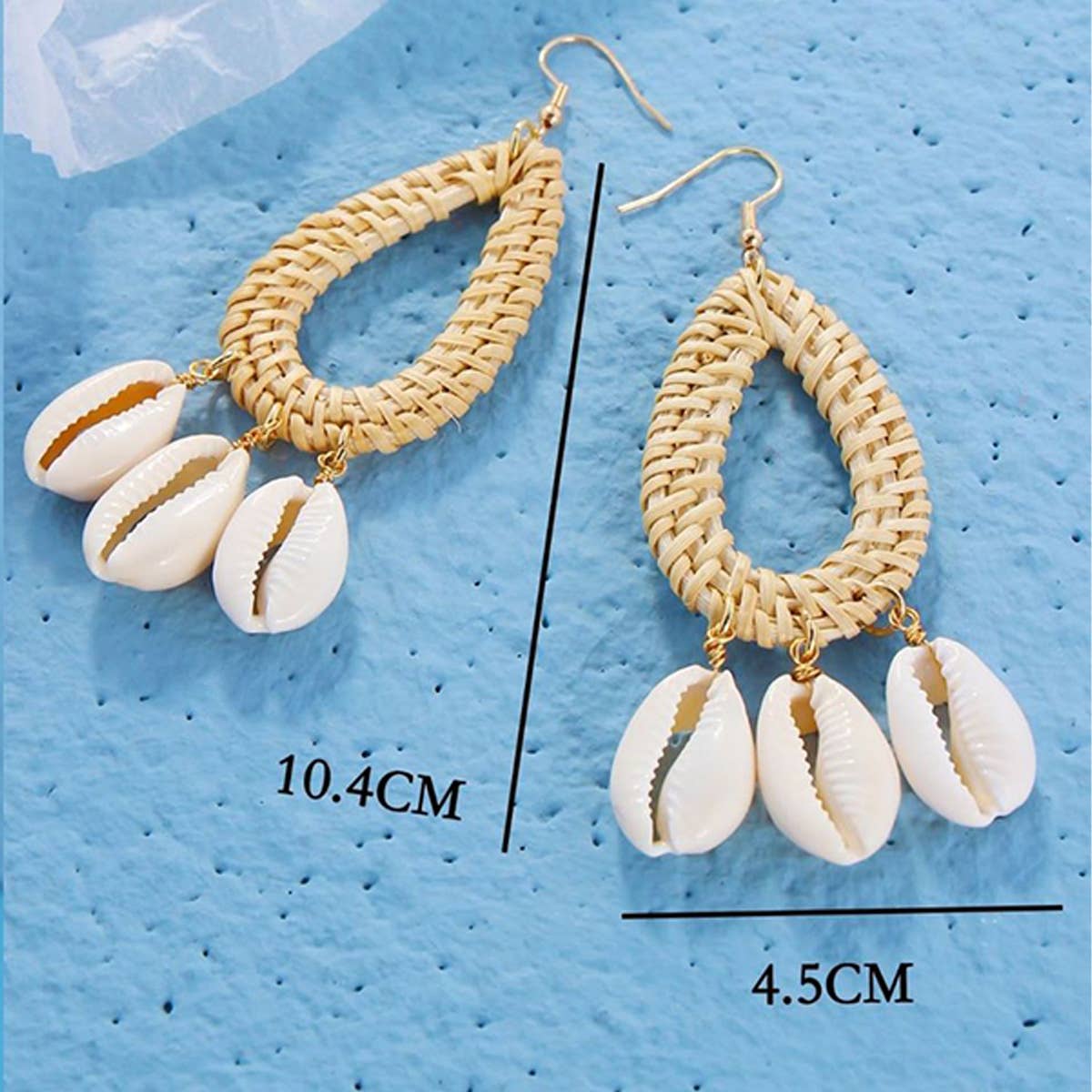 BEACH RESORT STYLE SHELL BEADED EARRINGS_CWAJE1554