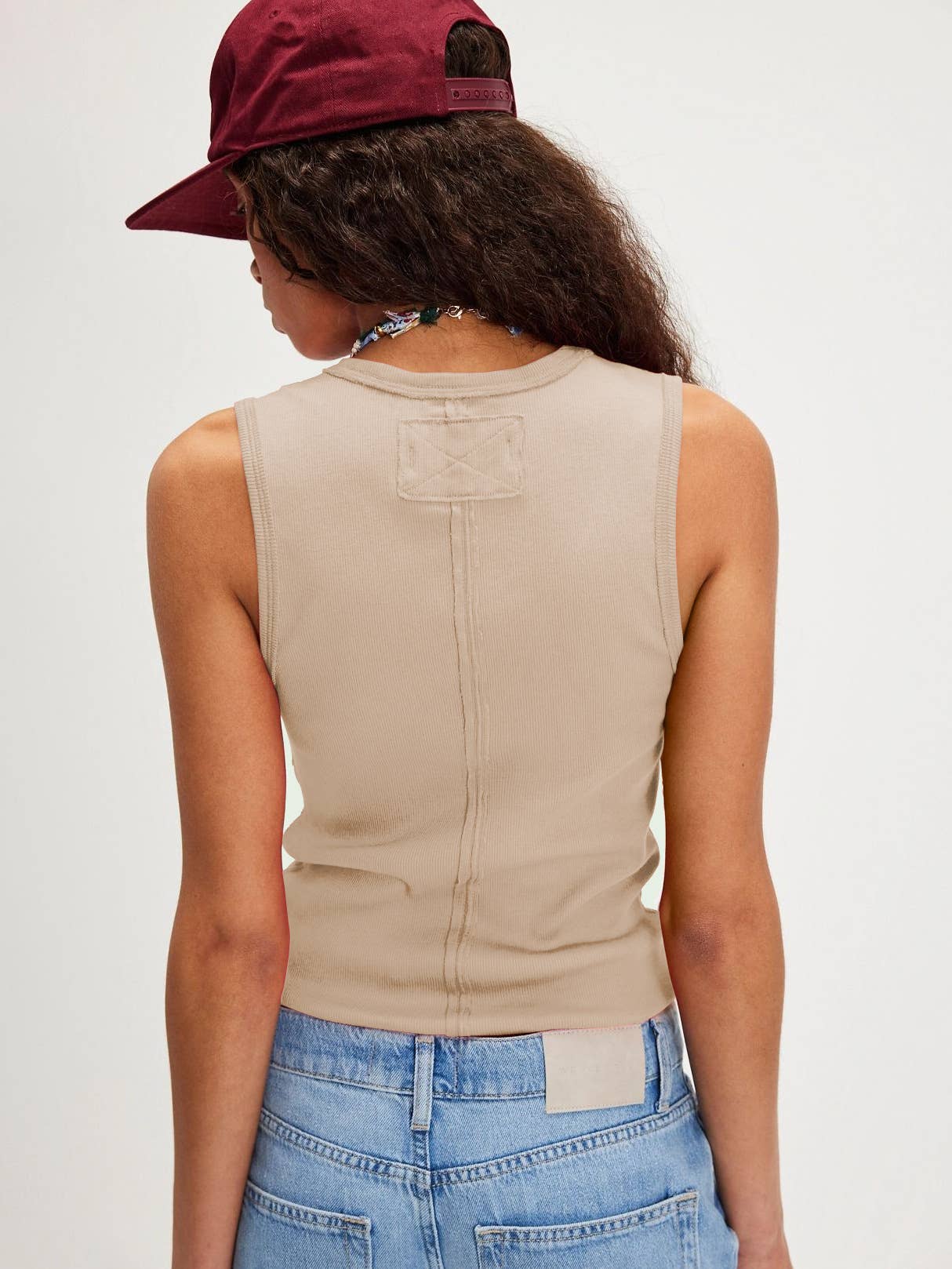 V-neck solid-color ribbed high-end Tanktop