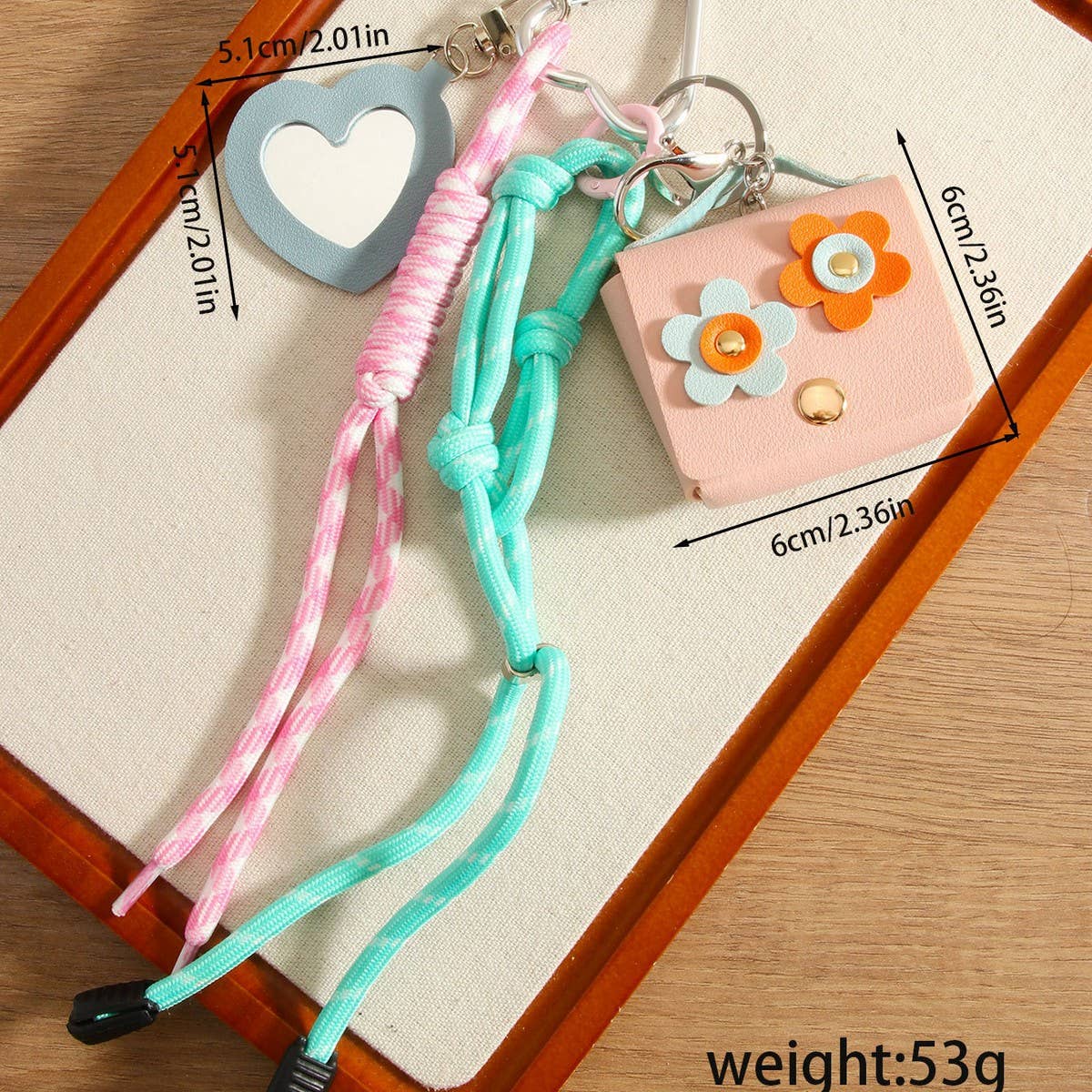 H Letter Floral Earbud Pouch Keychain