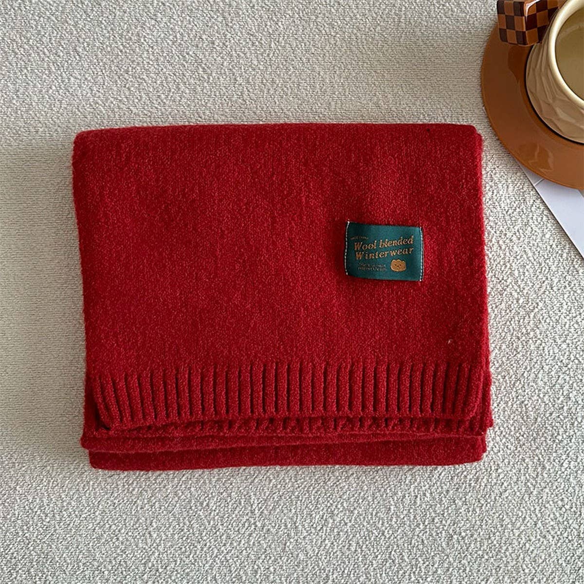 Solid Wool Blend Knit Scarf for Women ??Warmth_CWASC2284