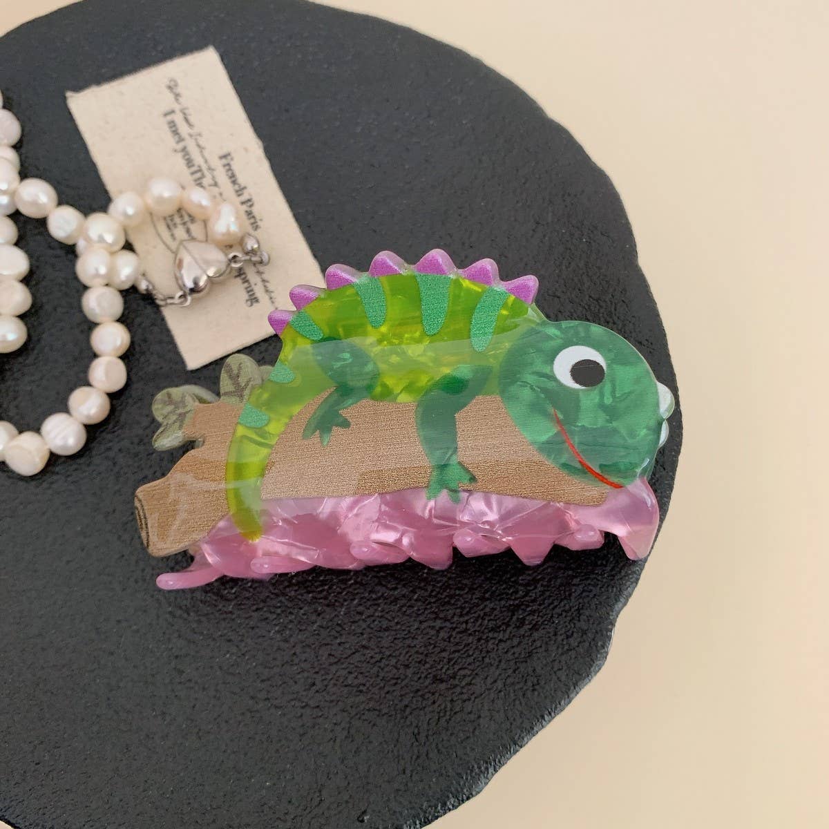 CWAHA07729_CUTE ANIMAL KOALA RACCOON ACETATE HAIR CLAW