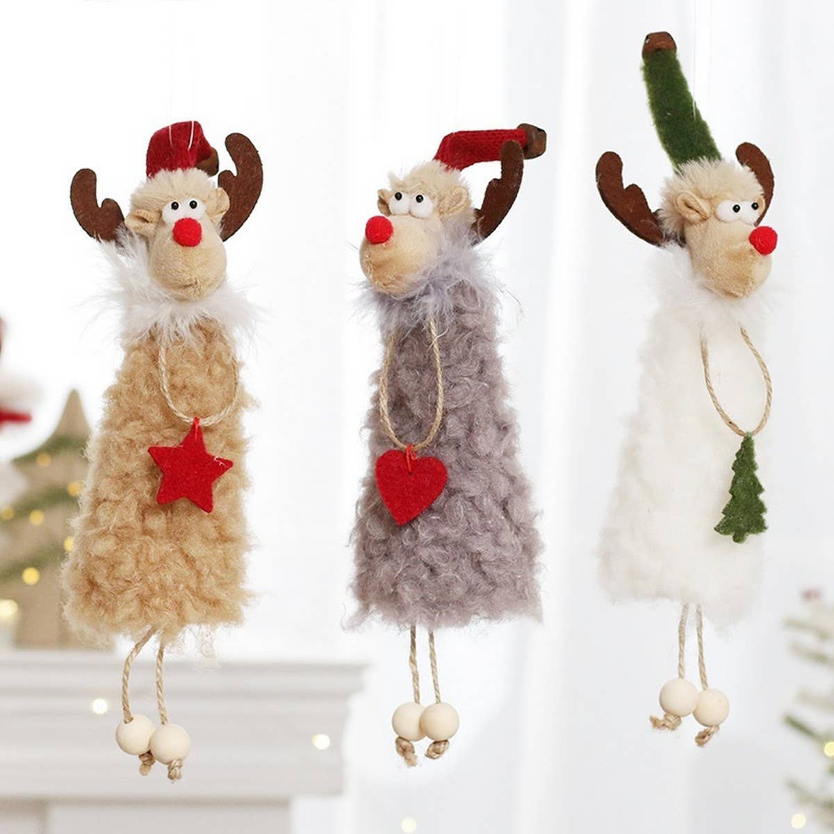 INS Style Plush Reindeer Christmas Ornament_CWAJE05405