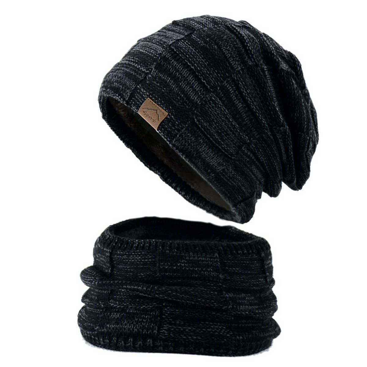 WINTER WARM EARMUFFS HAT AND SCARF TWO-PIECE SET