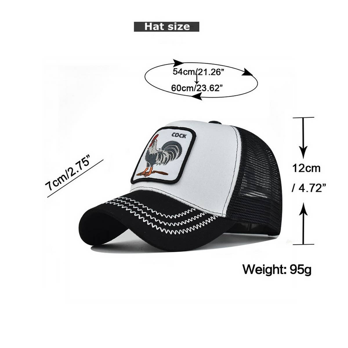 NEW ANIMAL EMBROIDERED BREATHABLE MESH TRUCKER HAT_CWAH1357