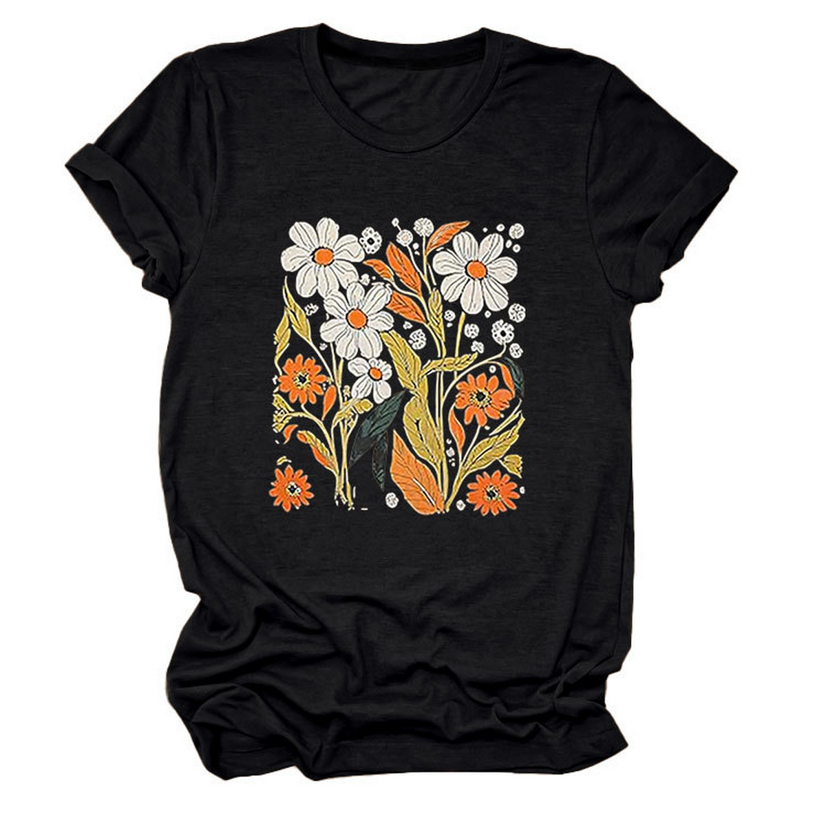 Women??¢s Summer Tee ??Floral Casual Round Neck_CWTTS1500