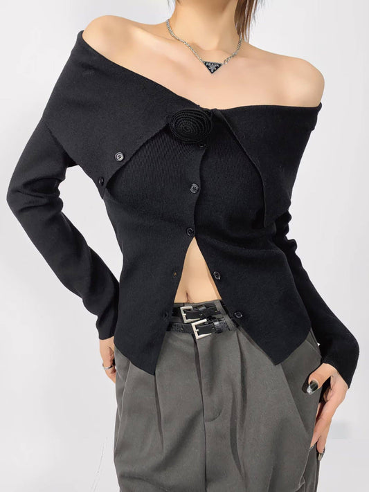 SOFT THREE-DIMENSIONAL FLOWER SLIMMING TOP